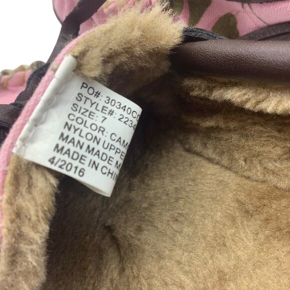 Itasca Womens Pink Camouflage Moccasin Slippers Size 7 Faux Fur Lined Real Tree - Picture 5 of 8